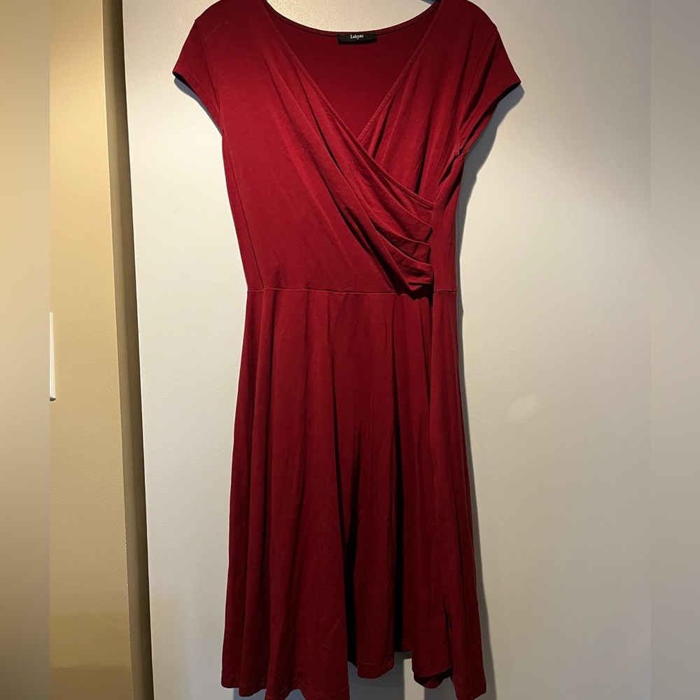 Laksmi Elegant Red Wrap Dress Size Medium